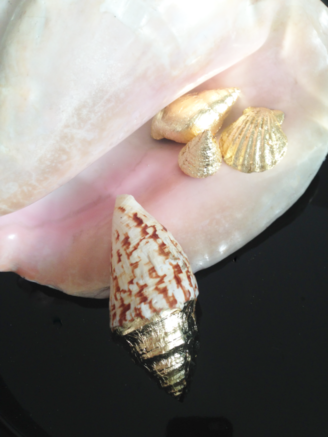 DIY gold shell ,gold leaf
