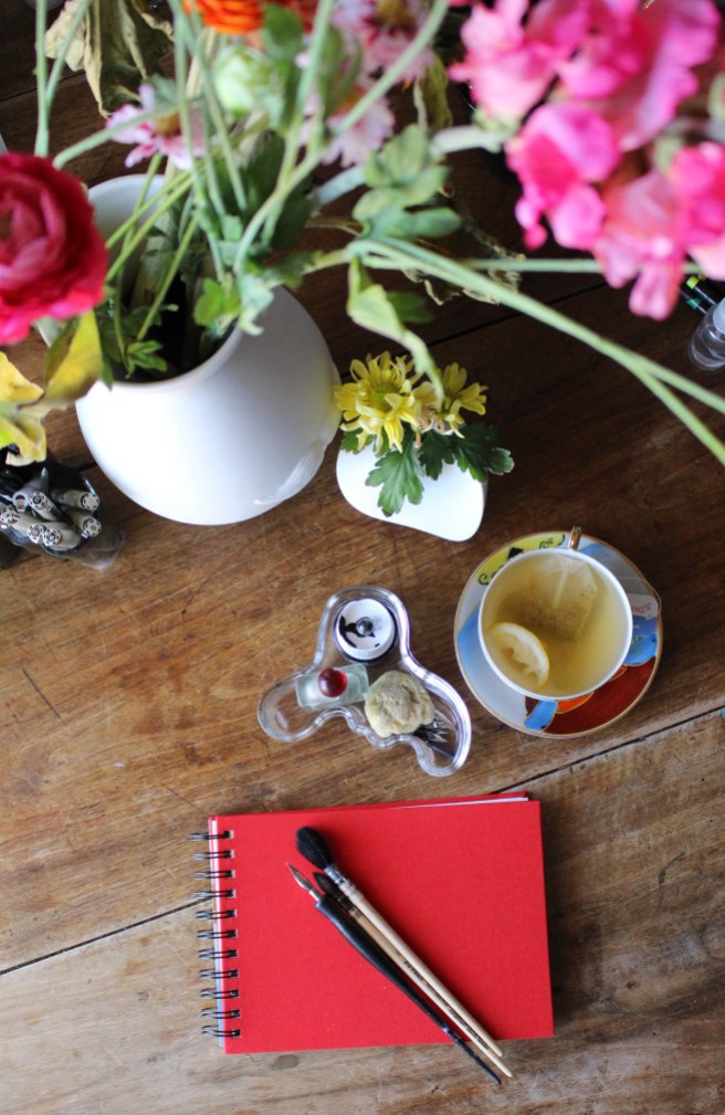 tea ,Art Journal, watercolour 